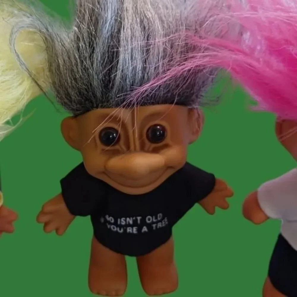 Russ vtg lot of 4 troll dolls vinyl